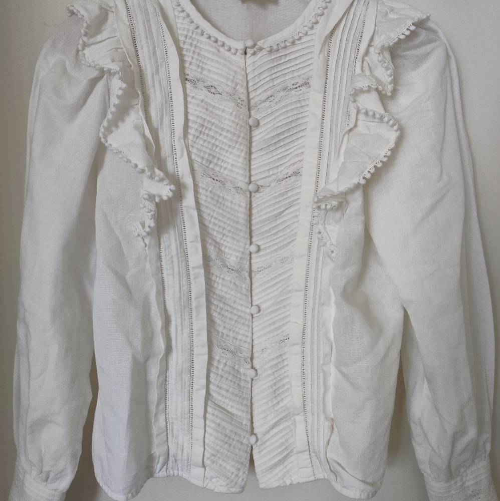 Sezane Sassy White Blouse